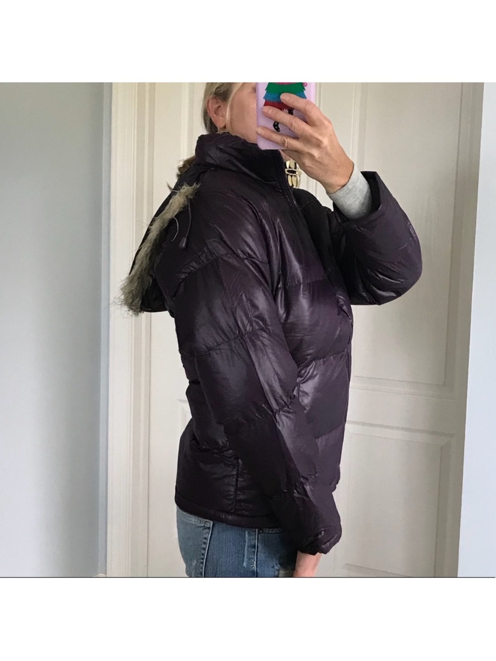Purple Hooded Puffer Jacket - Picture 7 of 11